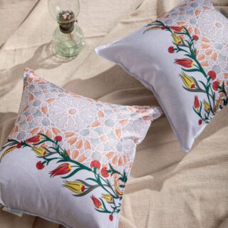 Printed Floral Arabesque Cushion Cover