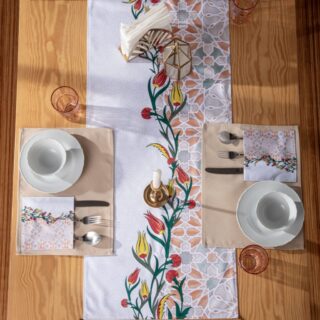 Printed Floral Arabesque Table Runner