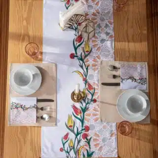 Printed Floral Arabesque Table Runner