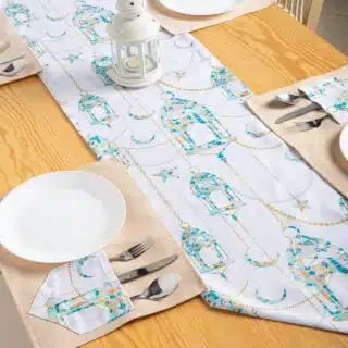 Printed Mosaic Lanterns Table Runner