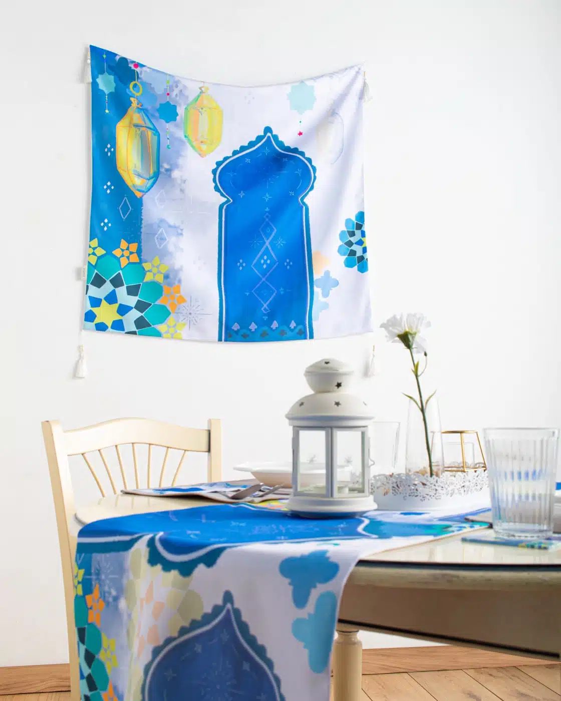 Printed Moroccan Square Table Cloth 1 Printed Moroccan Square Table Cloth