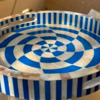 mother of pearl circle design-blue color-KT-C-06-45/40/35 set of three