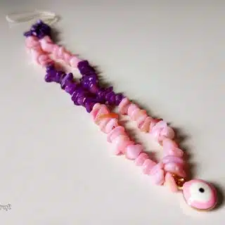 Rose / Purple Evil eye mobile-chain