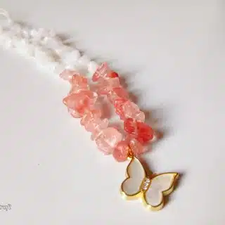 butterfly rose and white mobile-chain