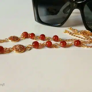 Brown reddish glasses chain