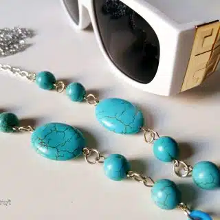 Turquoise stones glasses chain