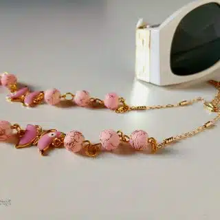 Rose / gold butterfly glasses chain