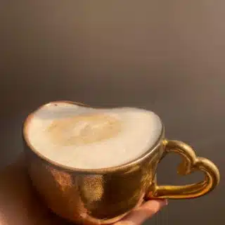 heart shaped golden mug
