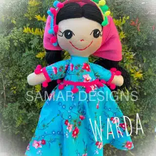 Egyptian folkloric handmade soft doll “ Warda”