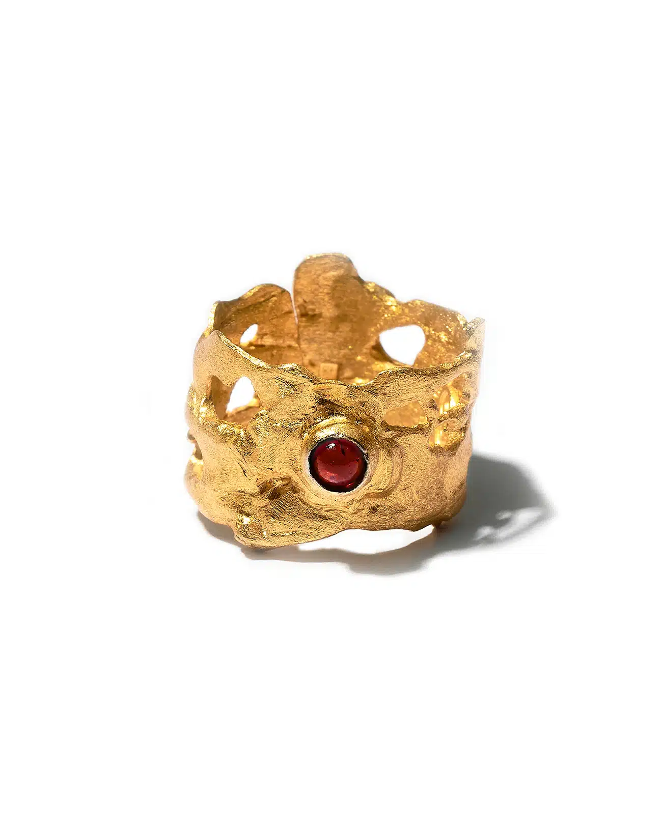 Essential Collection , Organic Ring with Garnet Stone 2 75.1