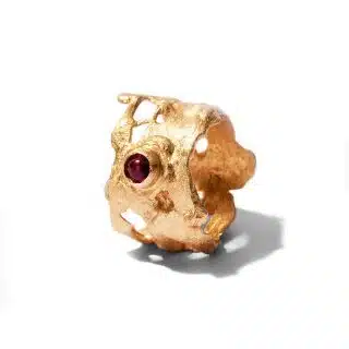 Essential Collection , Organic Ring with Garnet Stone