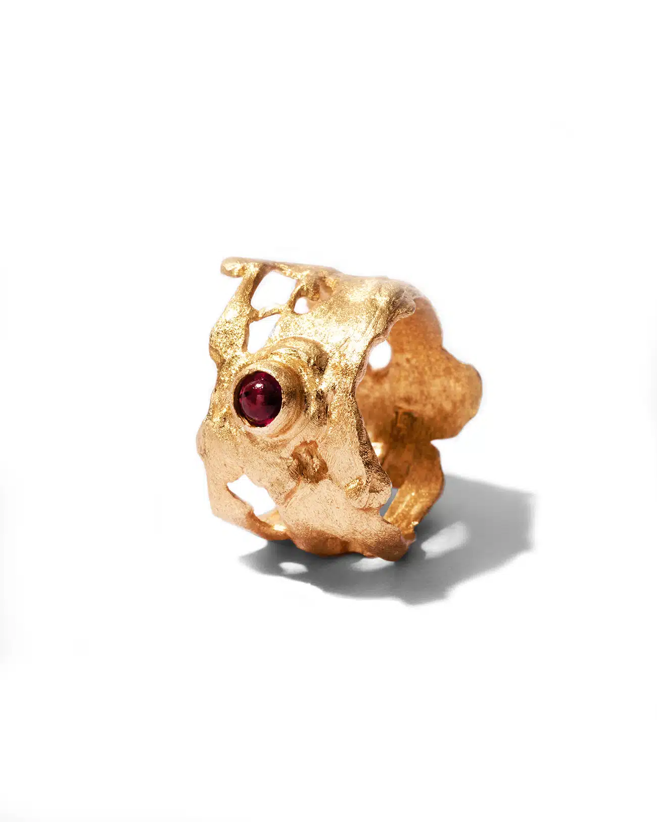 Essential Collection , Organic Ring with Garnet Stone 1 Essential Collection , Organic Ring with Garnet Stone