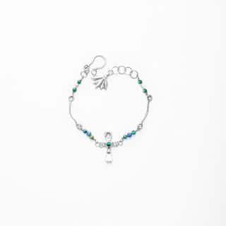 Pharaonic Collection, Ankh , Small Key Of The Nile With Turquoise & lapis wire Bracelet