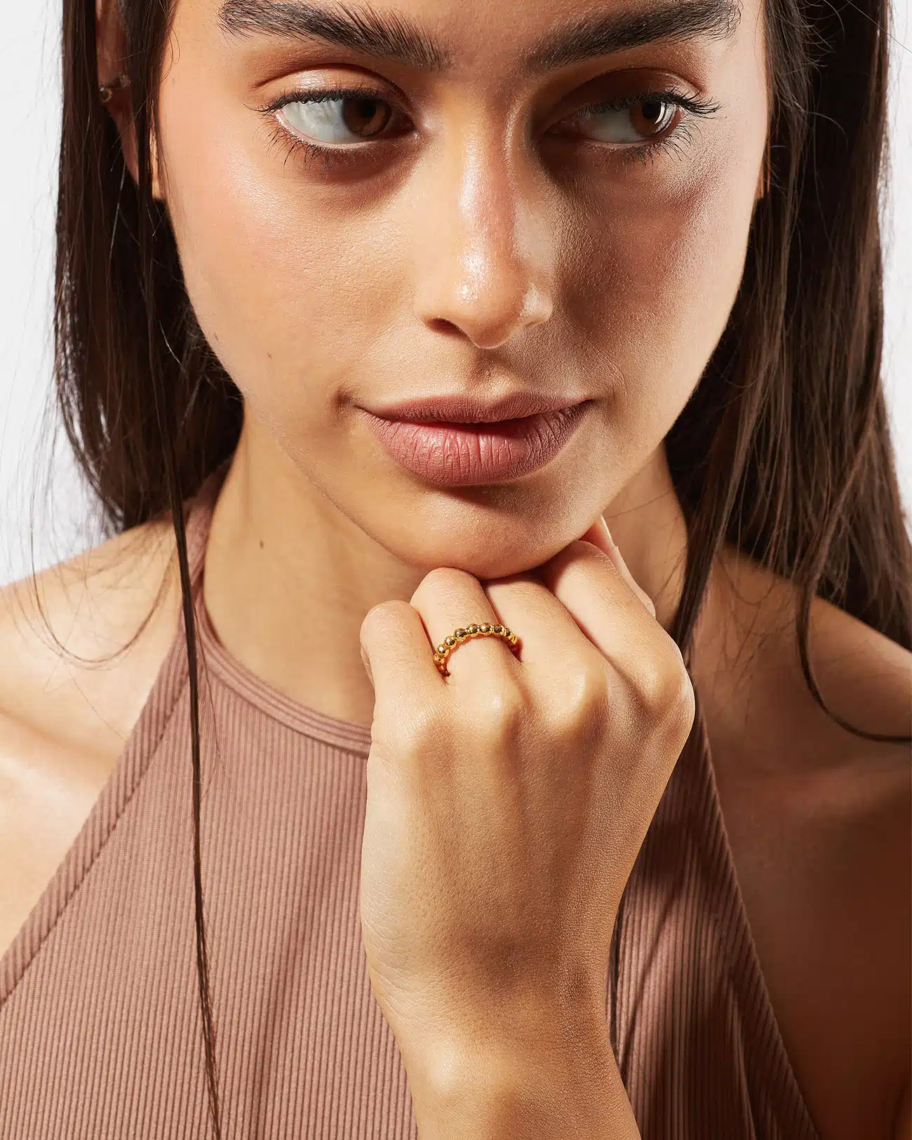 Just Rings Collection, Stacking Balls Ring 5 Ball Gold Stacking Rings SZR244.1