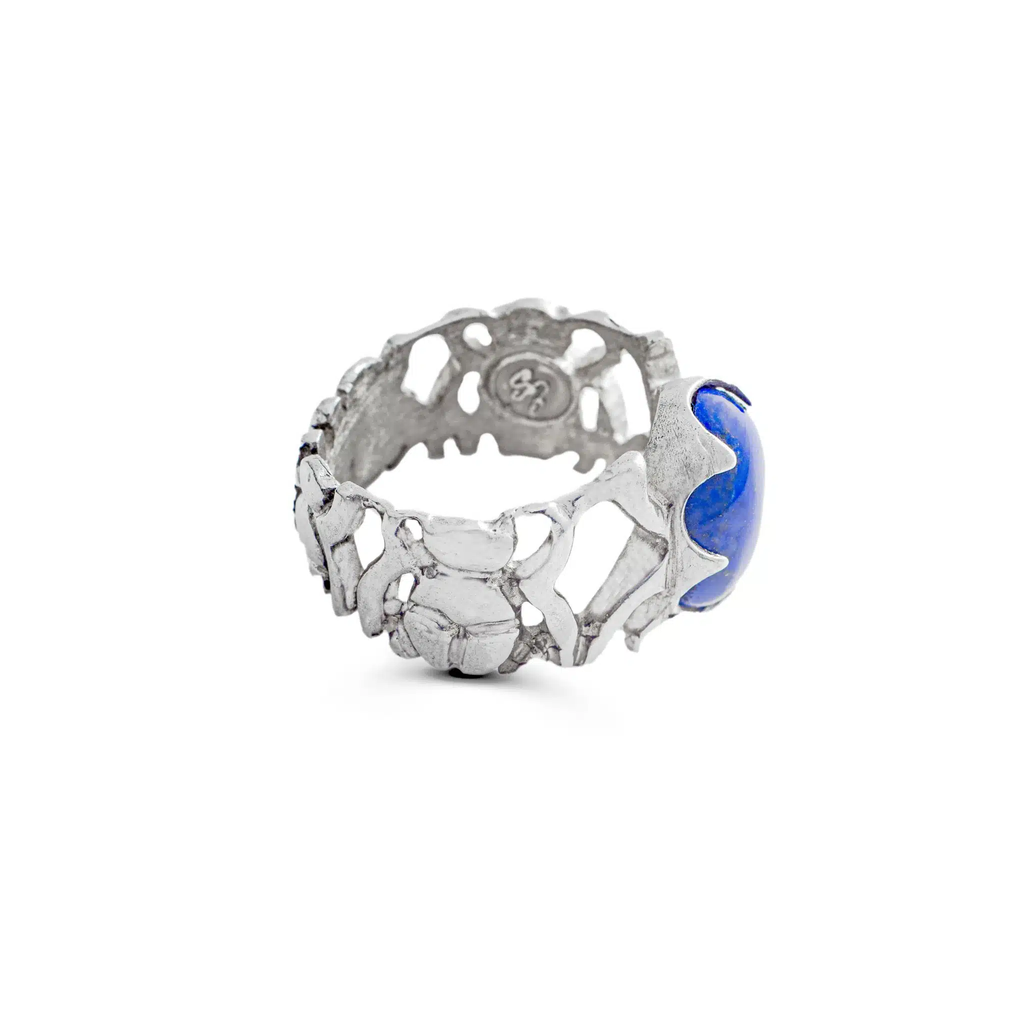 Pharaonic Collection, Engraved Scarab Ring With Blue Lapis 2 Big Scarab Ring With Oval Lapis SZR395 scaled