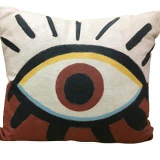 Hand-Painted Eye Design Linen Cushion