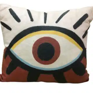 Hand-Painted Eye Design Linen Cushion