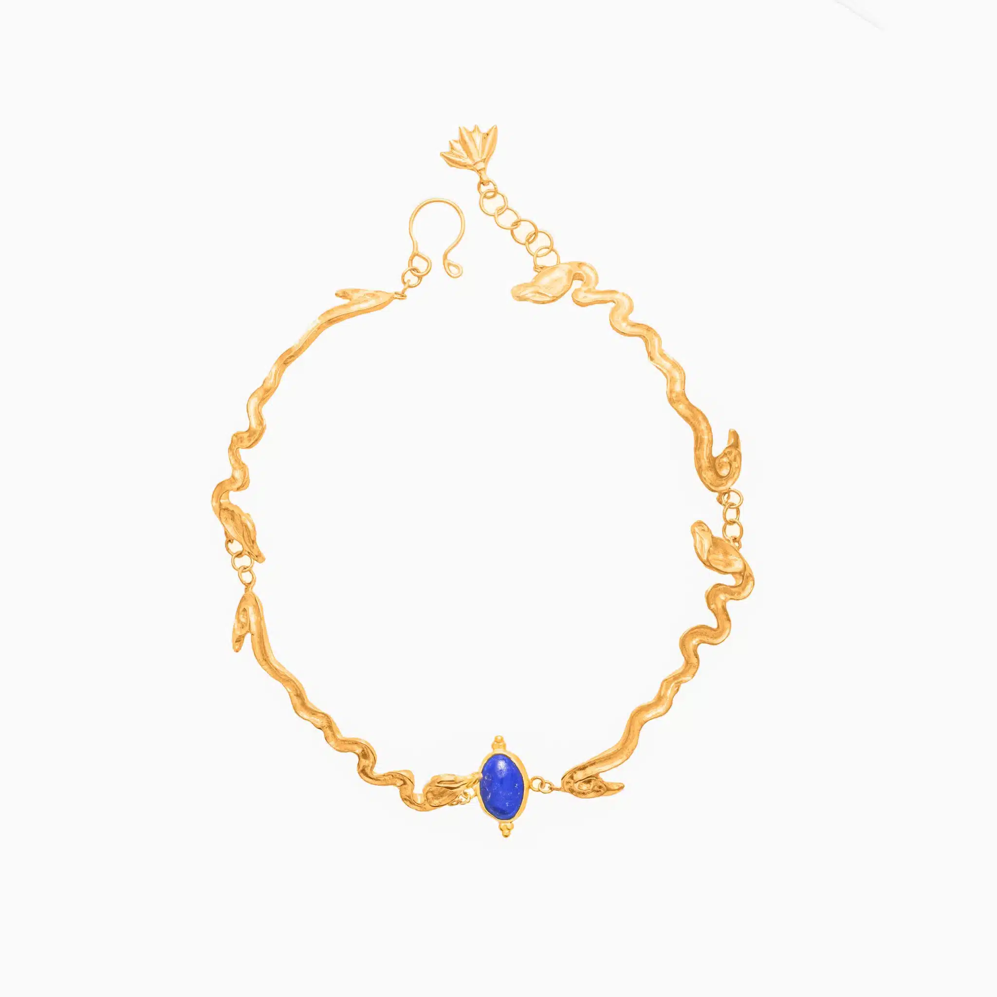 Pharaonic Collection, Cobra Snakes with Oval Lapis Necklace 1 Pharaonic Collection, Cobra Snakes with Oval Lapis Necklace