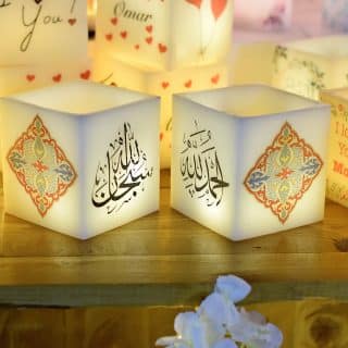 2 Islamic Candles, Flameless Candle, Handmade Hollow Candle.