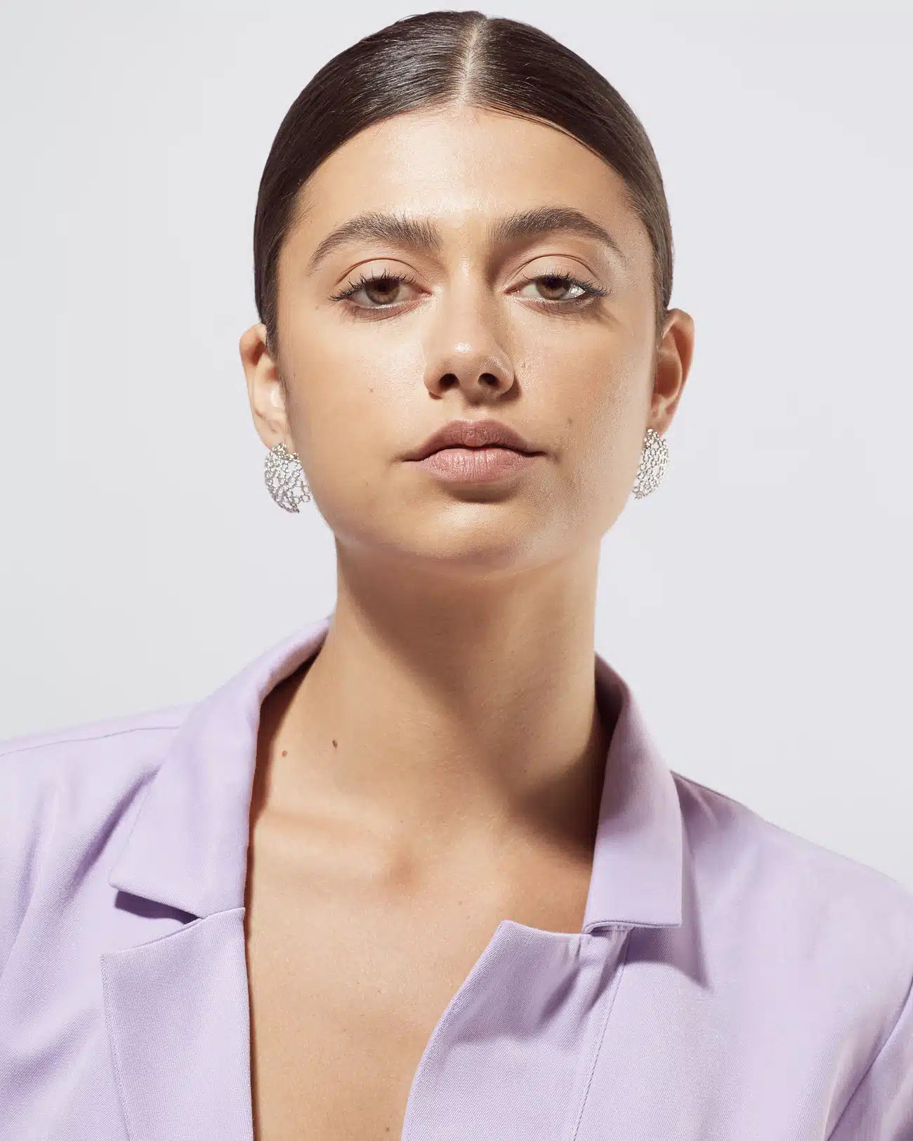 Dentellier Collection , Half Dome Earrings 2 Dentellier Half Sphere Earrings SZE232.3