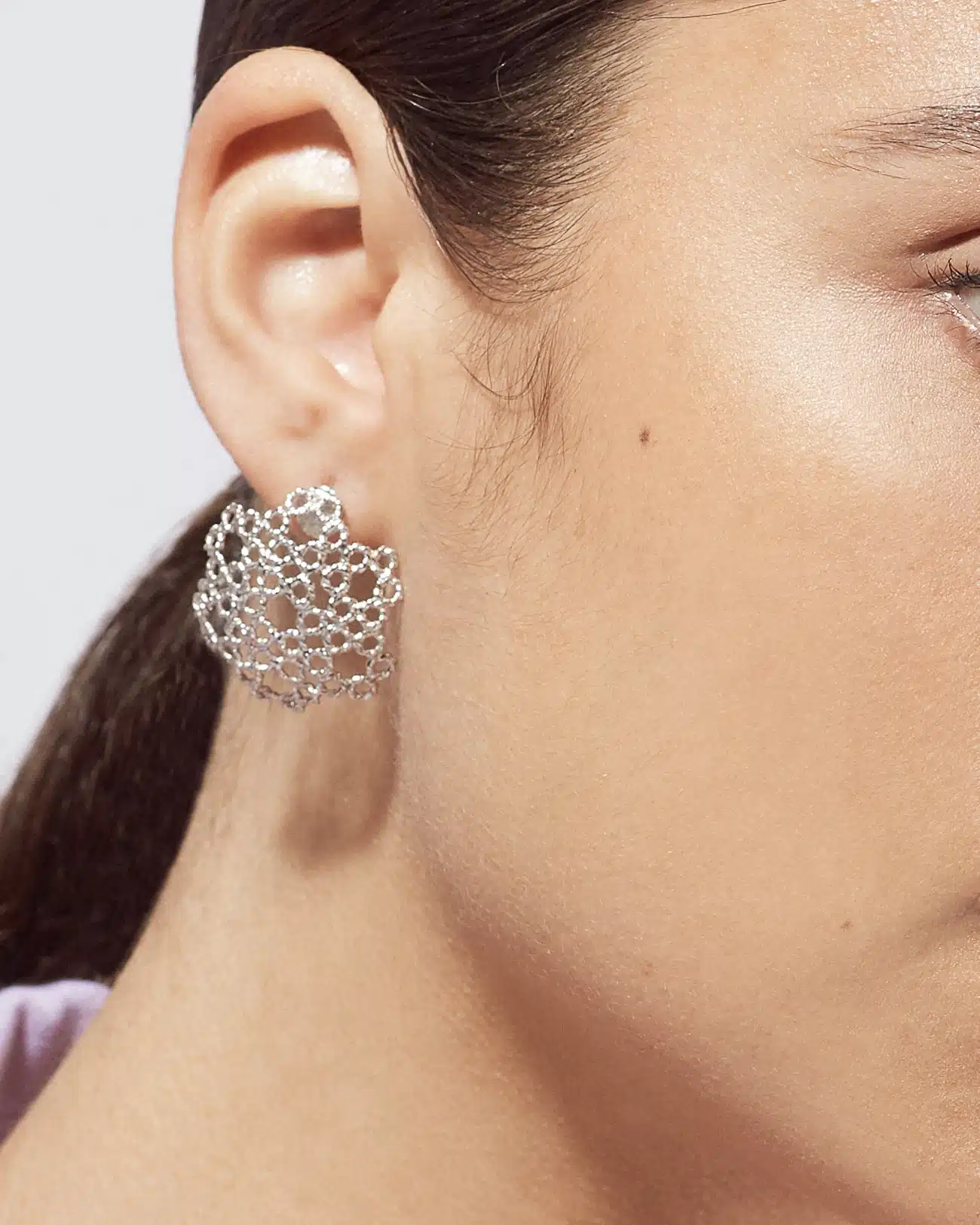 Dentellier Collection , Half Dome Earrings 3 Dentellier Half Sphere Earrings SZE232.4