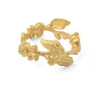 Flowery Collection, Collective 3 Flowers & Leaves Engraved Ring