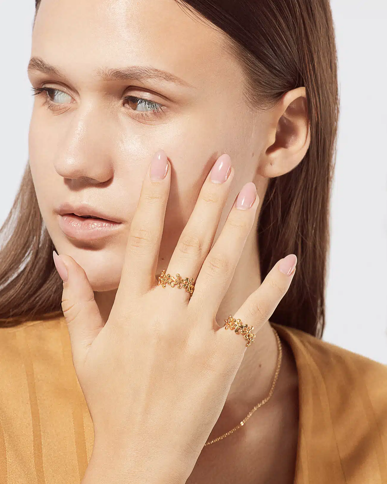 Flowery Collection , Flowers Band Ring 4 Flowers Band Ring SZR277.1