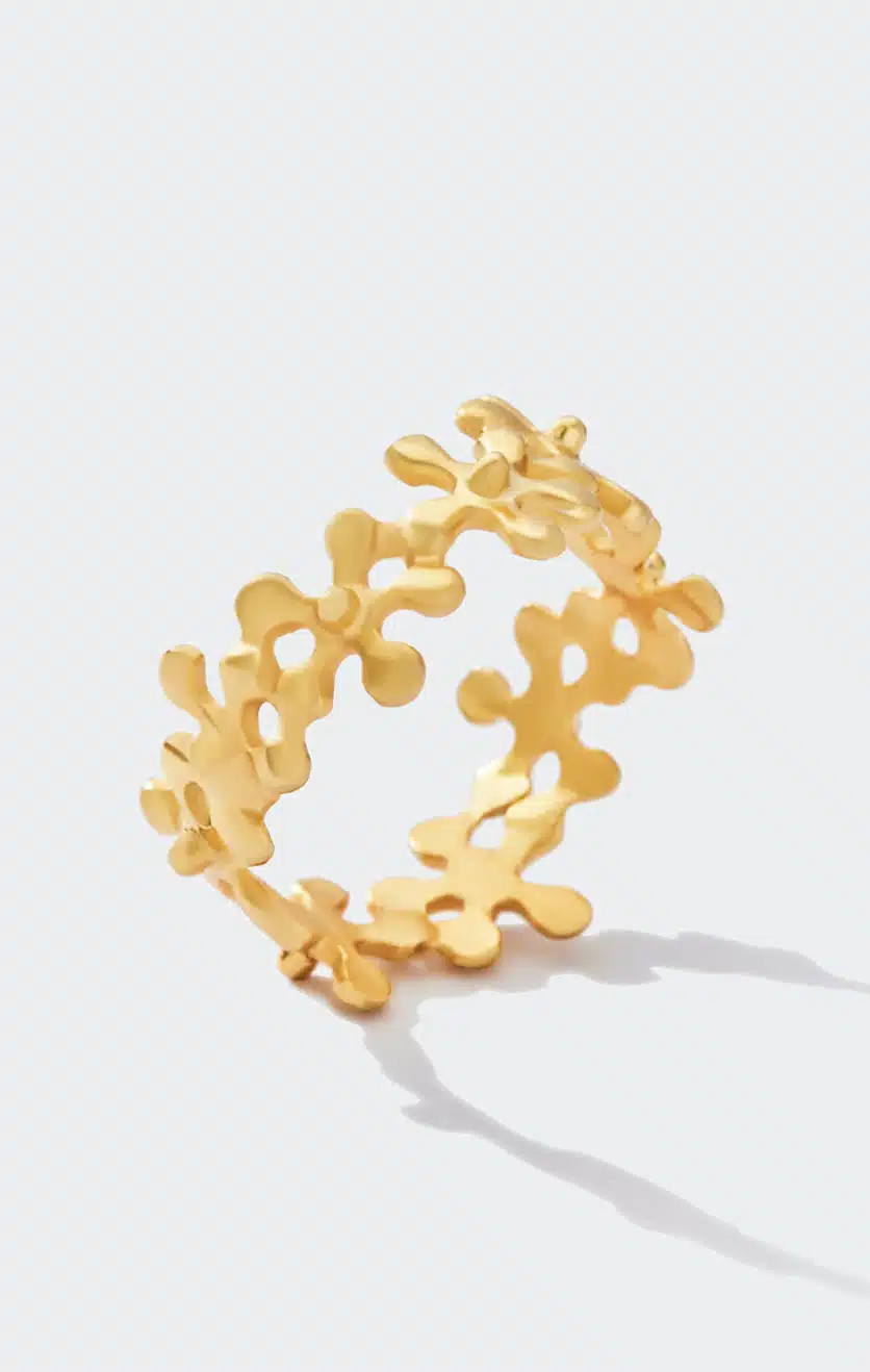 Flowery Collection , Flowers Band Ring 2 Flowers Band Ring SZR277.3