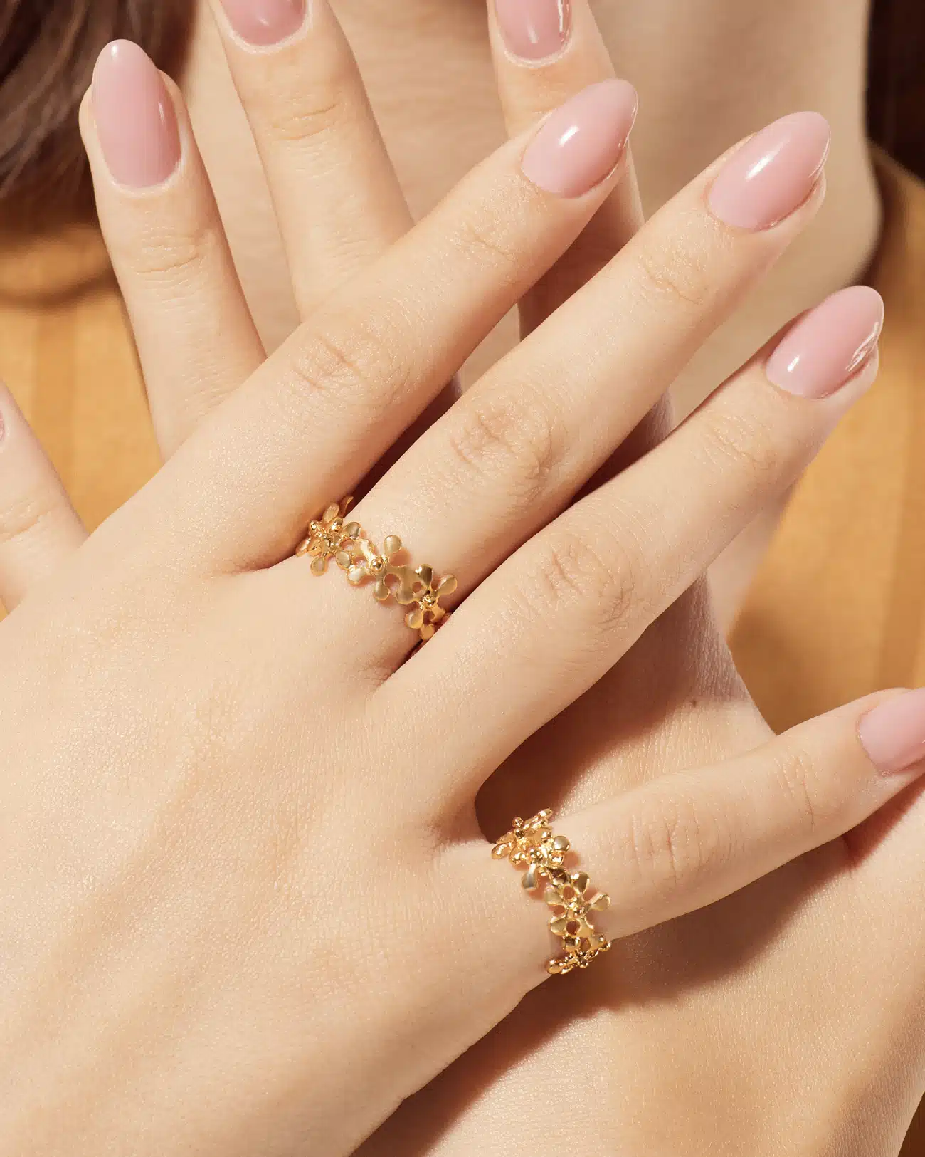 Flowery Collection , Flowers Band Ring 3 Flowers Band Ring SZR277