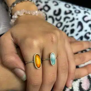 Orangy agate Ring