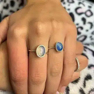 Deep blue agate Ring