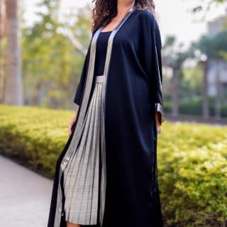Black kaftan- silver strap