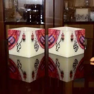 2 Ramadan Candles, Flameless Candle, Handmade Hollow Candle. (Copy)