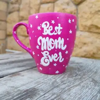 Best mom ever mug/ Fushia