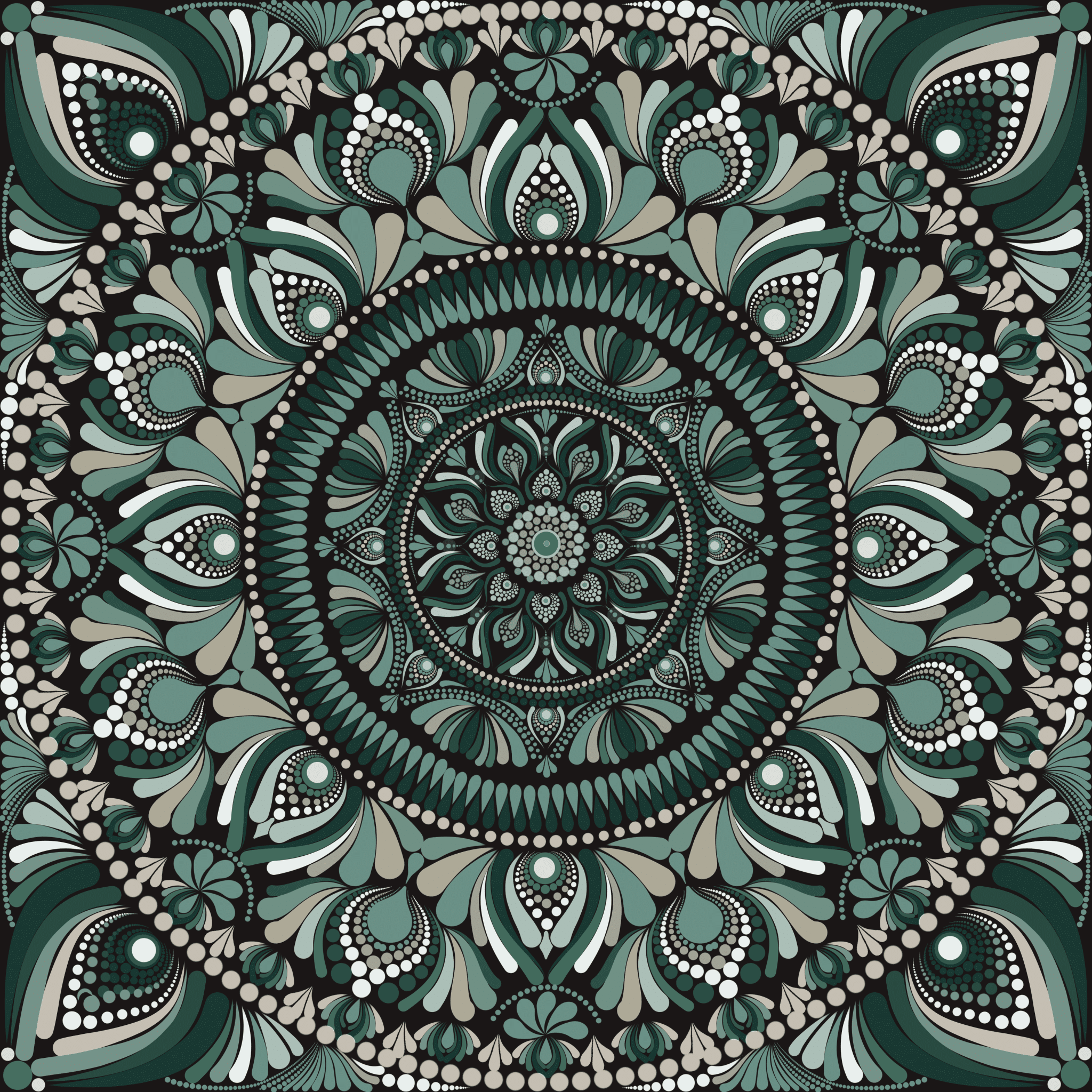 Mandala dots throw blanket 2 IMG 2543