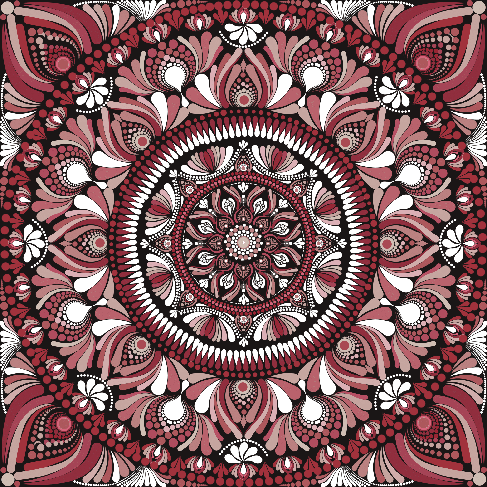 Mandala dots throw blanket 2 IMG 2546