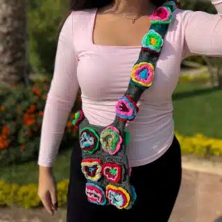 Flowers Crochet Cross Bag