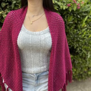 Fushcia Crochet Shawl