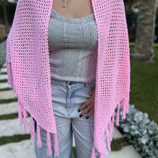 Baby Pink Crochet Shawl