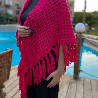 Hot Pink Crochet Shawl