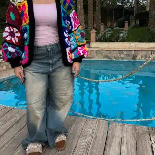 Retro Daisy Crochet Jacket