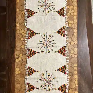 Siwi embroidery Cotton Linen Runner Akhmim Hand Weaving Loom