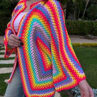 Colorful Crochet Cardigan