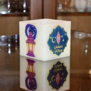 Ramadan Candle, Flameless Candle, Handmade Hollow Candle.