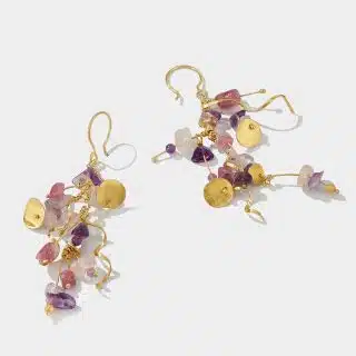 La Joie Amethyst, Tourmaline & Rose Quartz Long Earring