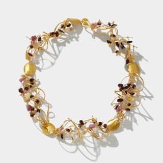 La Joie Garnet, Tourmaline & Rose Quartz Big Necklace