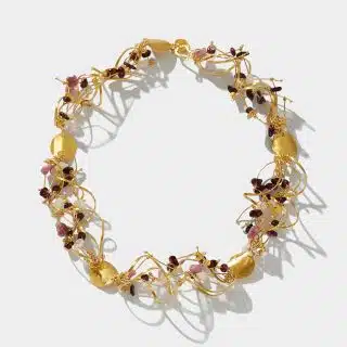 La Joie Garnet, Tourmaline & Rose Quartz Big Necklace