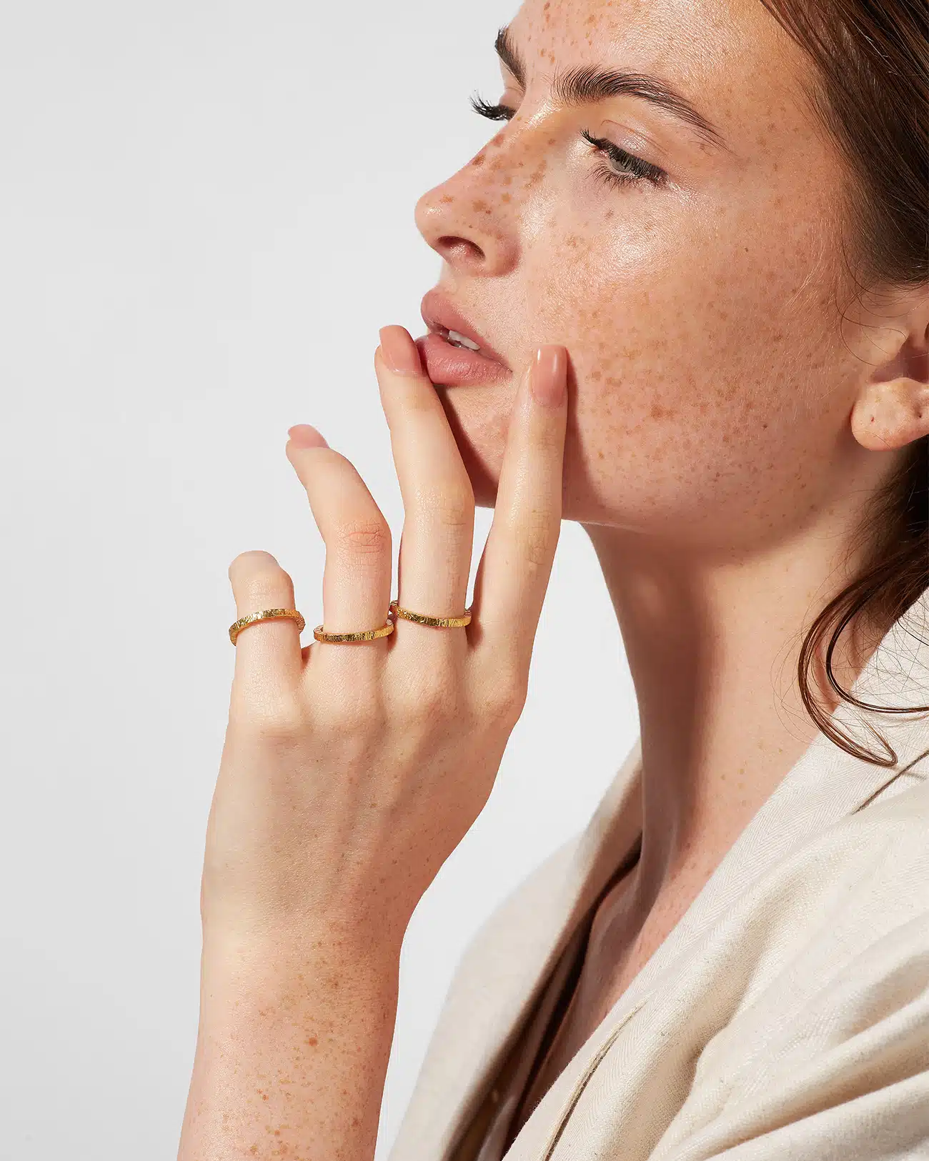 Just Rings Collection, Stacking Lines Ring 8 Lines Gold Stacking Rings SZR248.3