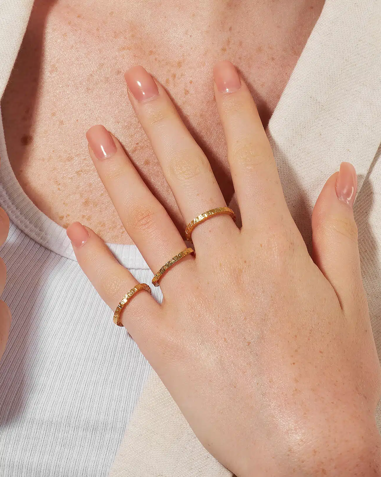 Just Rings Collection, Stacking Lines Ring 9 Lines Gold Stacking Rings SZR248.4