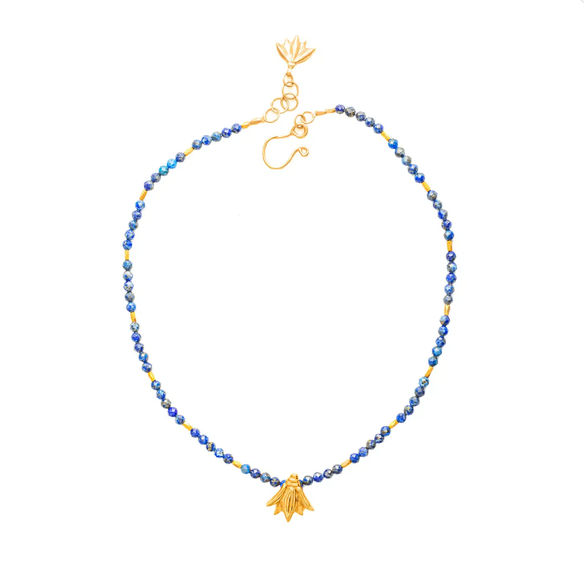 Pharaonic Collection , Med Lotus With Lapis Necklace 1 Pharaonic Collection , Med Lotus With Lapis Necklace